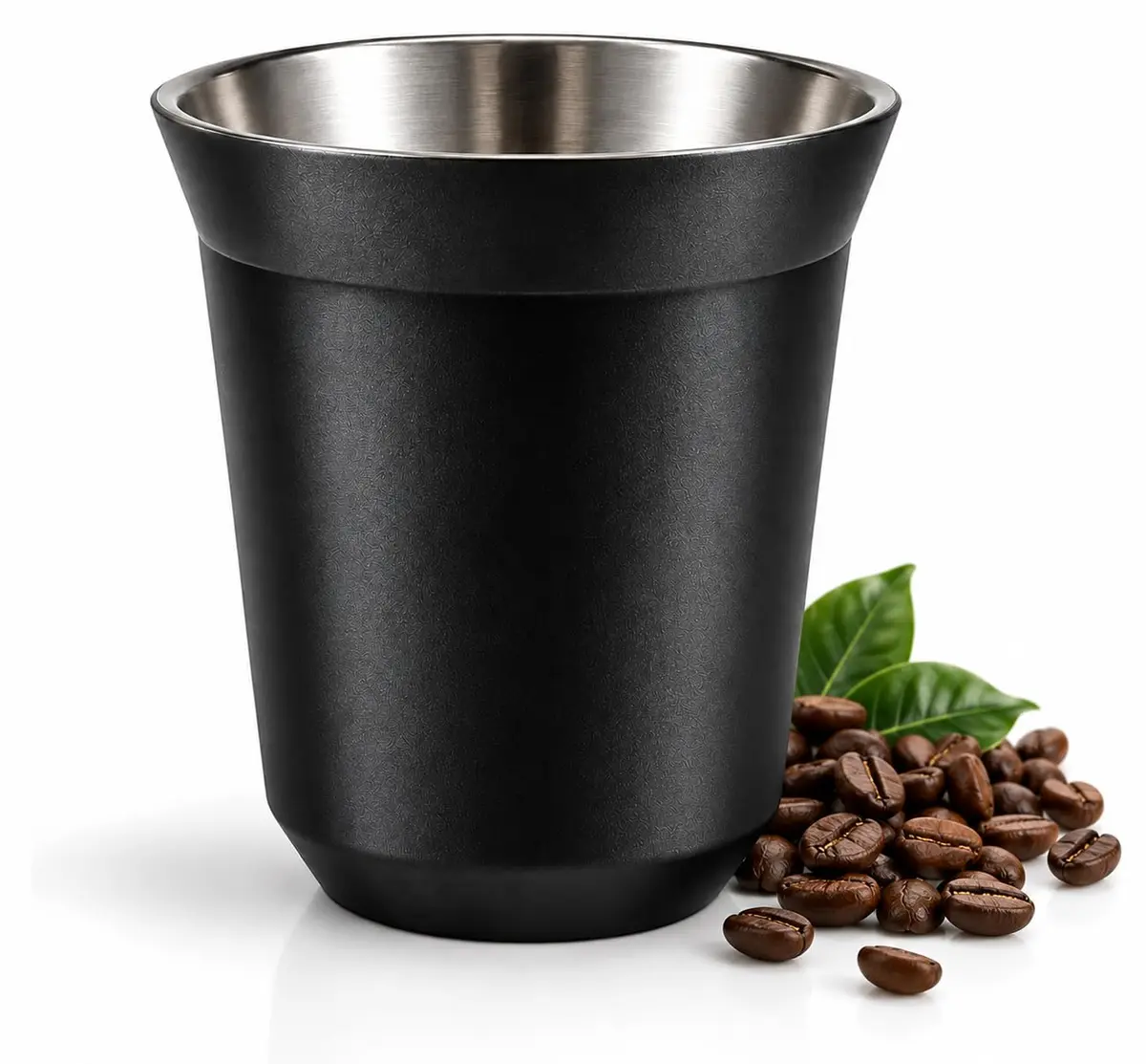 Copo Térmico Inox 160ml - Xícara Inox Pixie para Café Expresso | Parede Dupla, Não Esquenta as Mãos, Aço Inoxidável, Acabamento Premium, Compacto e Prático