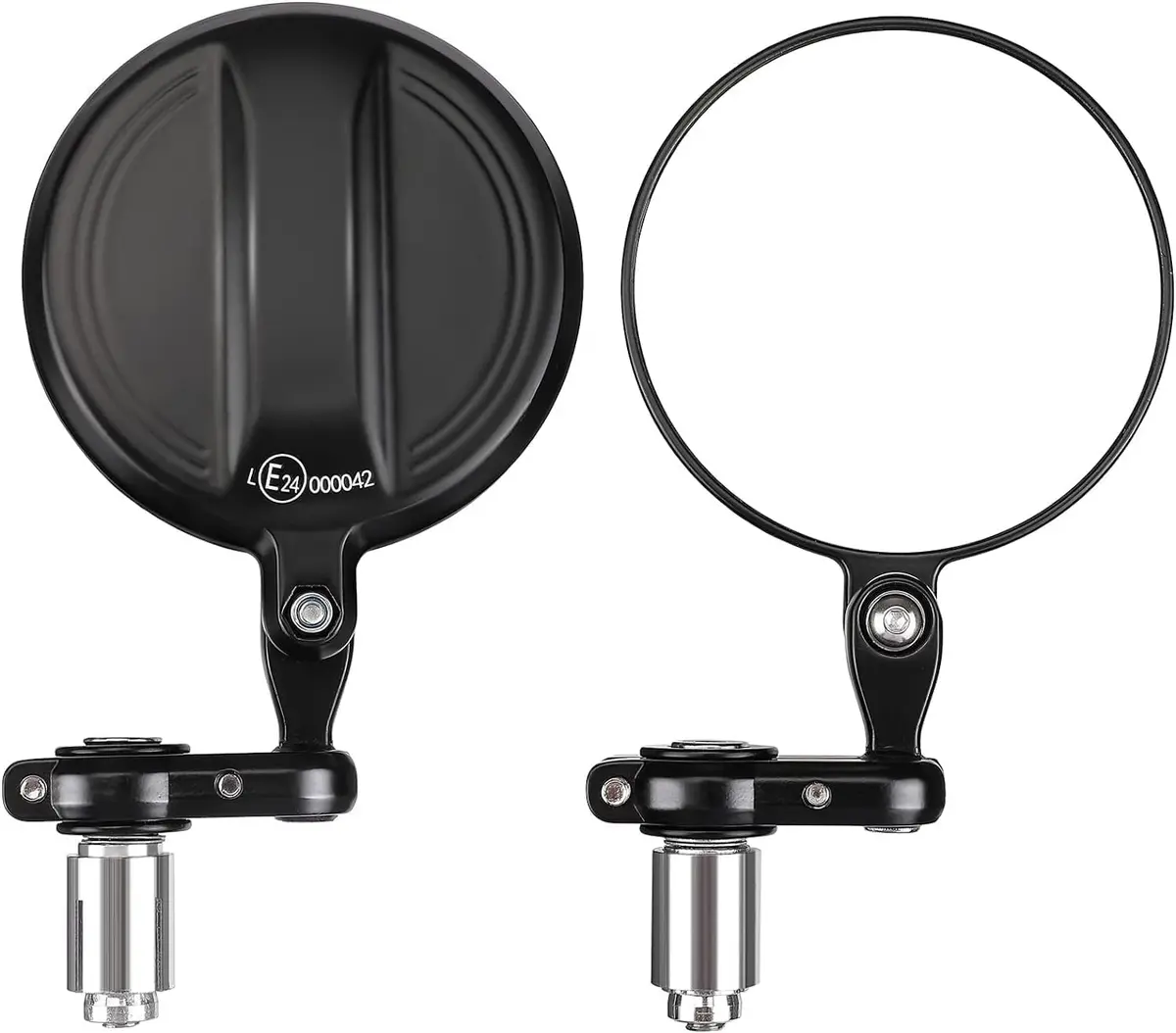 KEMIMOTO Espelhos universais de motocicleta, espelhos laterais retrovisores de extremidade de guidão de motocicleta rotativos de 360°, compatíveis com guidão de 2,2 cm e diâmetro interno da barra de - 1