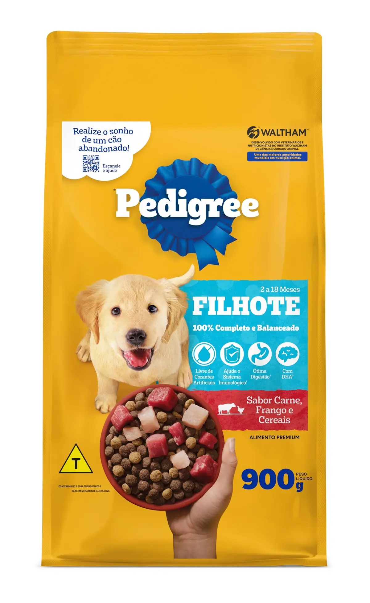 PEDIGREE Ração Carne Frango e Cereais Cães Filhotes 900 g - 1