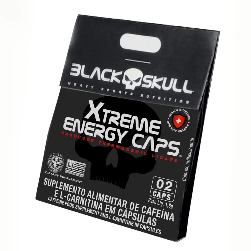 Suplemento em Cápsulas Black Skull Xtreme Energy, 24 Unidades | Display