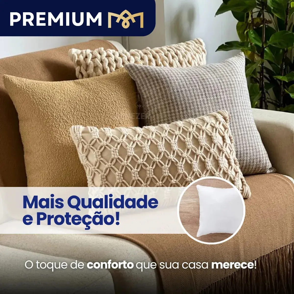 Kit 2 Enchimentos Almofada 45x45 Fibra Siliconada Hipoalergênica Macia Super Resistente Premium thumbnail 6