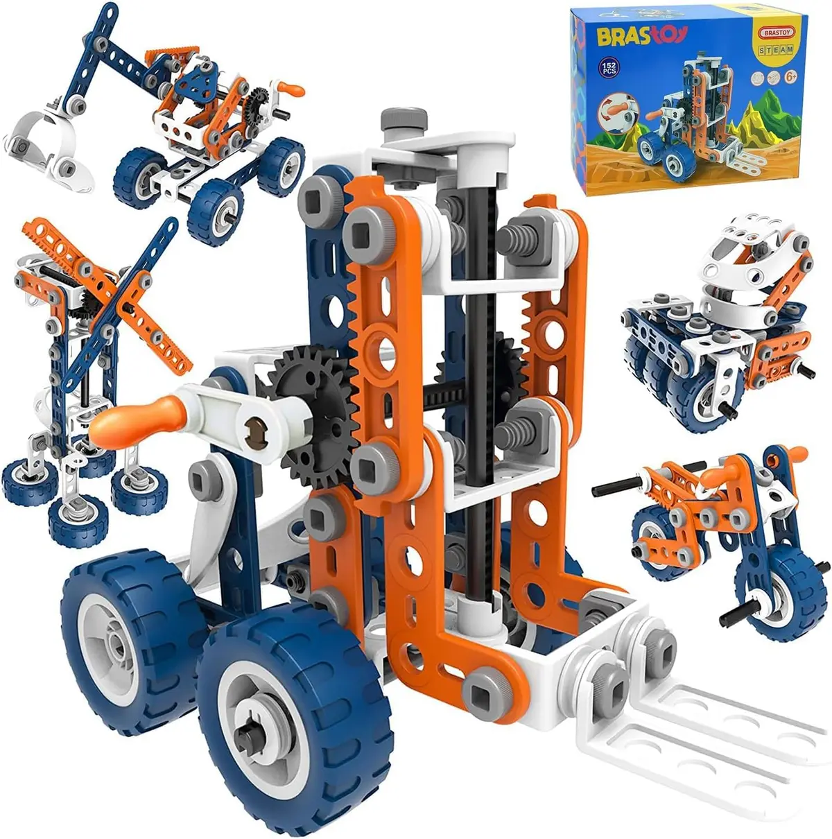Brastoy Blocos De Construção Conjunto De Aprendizagem Brinquedos STEM Infantil (152 Peças) - 1