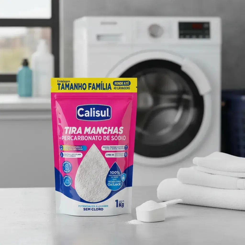 Percarbonato De Sódio 100% Puro Tira Manchas Alvejante - 1kg Calisul Original thumbnail 2