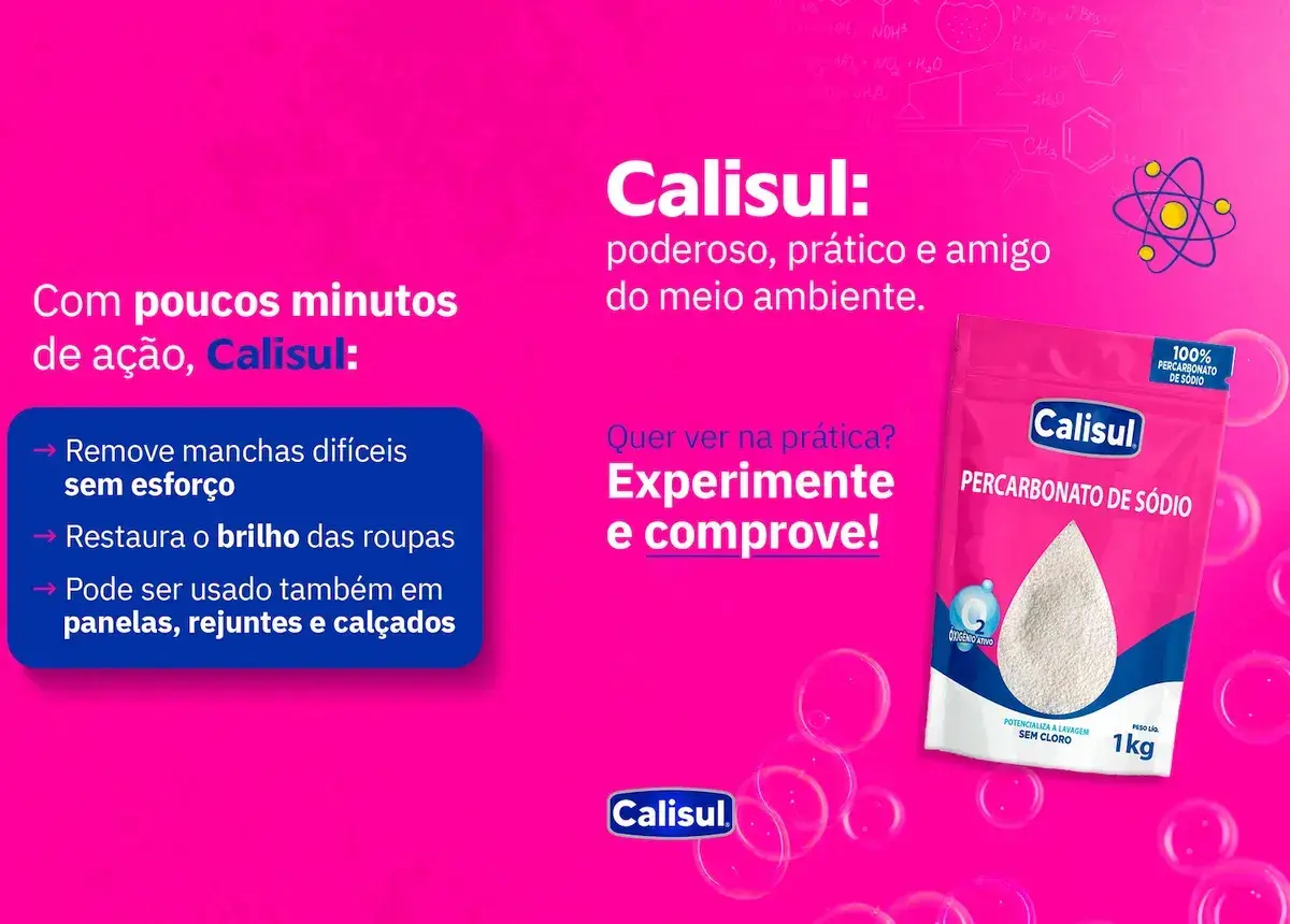 Percarbonato De Sódio 100% Puro Tira Manchas Alvejante - 1kg Calisul Original thumbnail 8