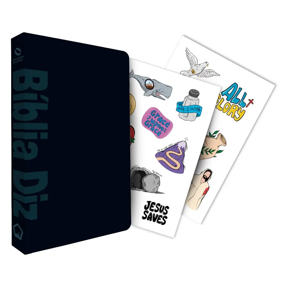 Bíblia de Estudo Diz NAA com Temas Atuais Letra Grande Capa Dura Preta Sticker