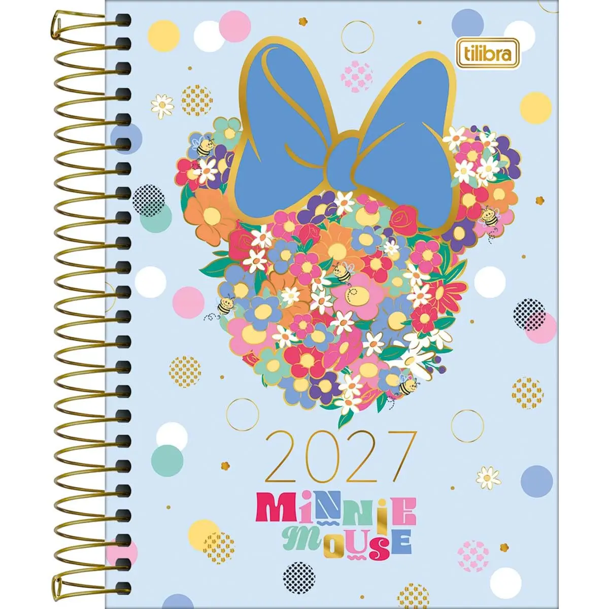 Tilibra - Agenda Espiral Diária 11,7 x 16,4 cm Minnie 2027 - Azul - 1