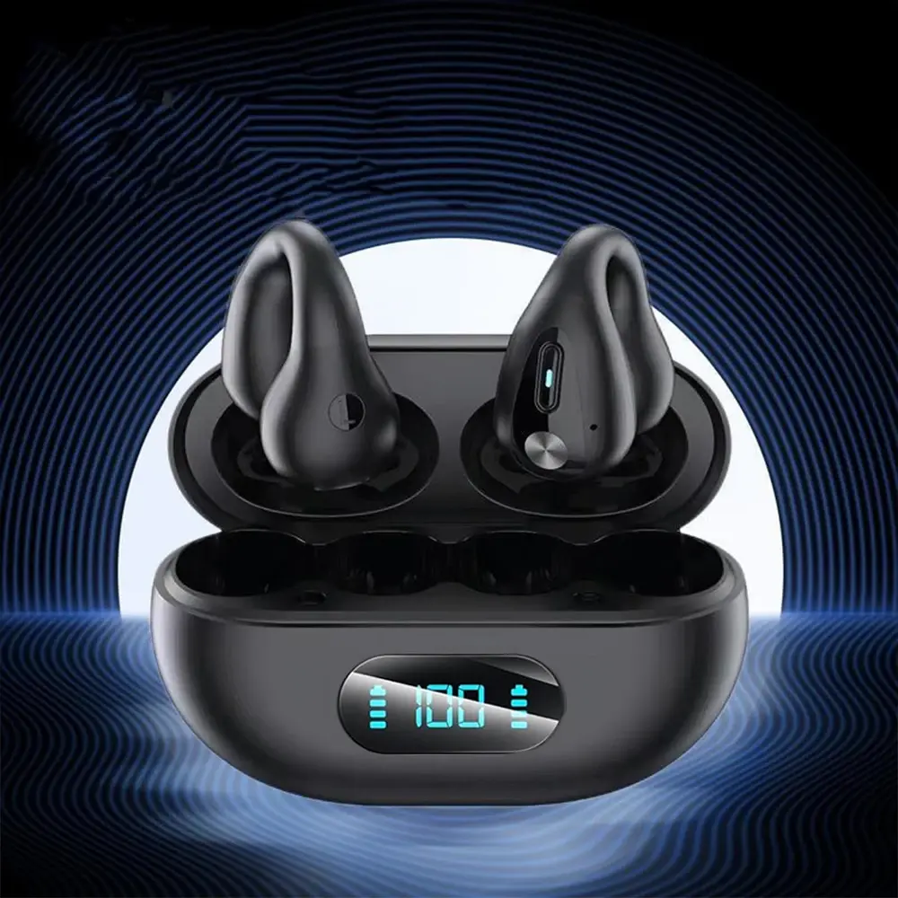 Novo Fone Bluetooth de Clip | Som Limpo, Ideal para Esporte e Trabalho, Autonomia Longa, Extra-auricular