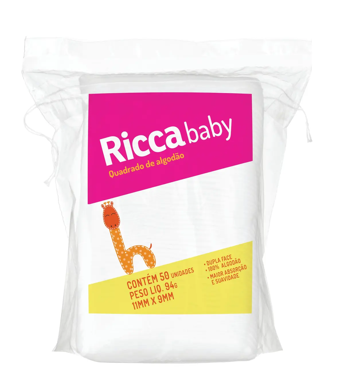 Ricca Quadrados De Algodão Baby Ricca 50un - 1