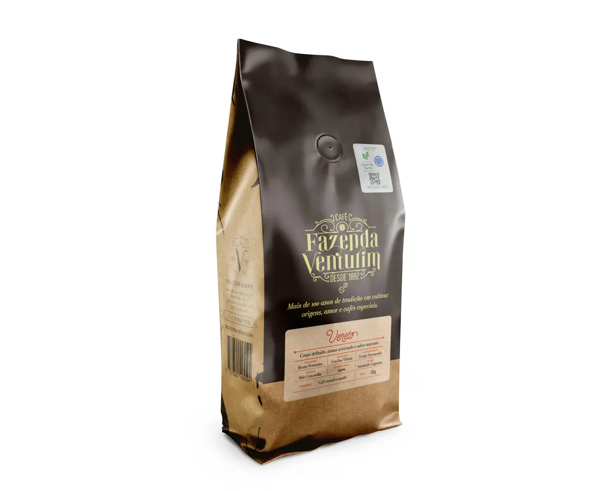 Café Gourmet Especial Torrado e Moído - Linha Veneto - 1kg Com Sabor e Aroma Intenso - Fazenda Venturim