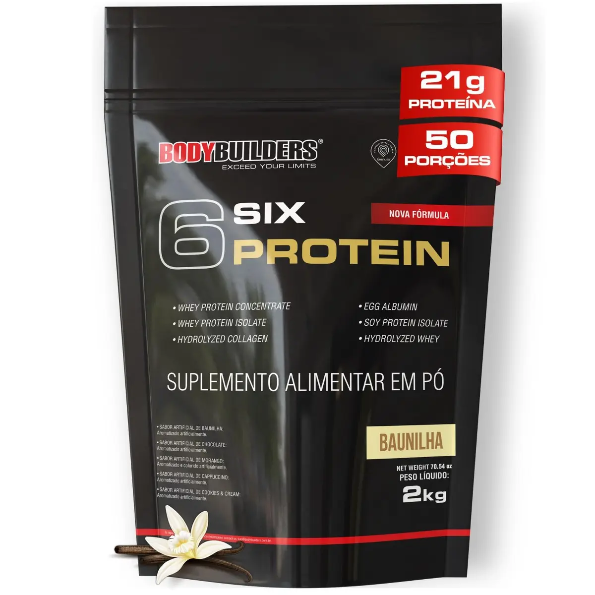 6 Six Protein Baunilha 2kg – Bodybuilders