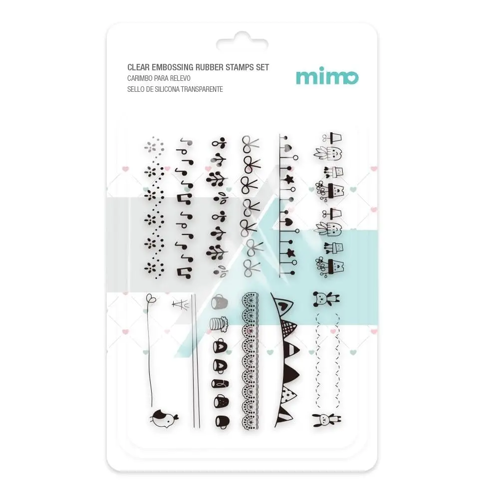 Mimo – Carimbo para Relevo Bordas Decorativas – 11x16cm – Alta Precisão, Lavável e Ideal para Scrapbook e Artesanato - 1