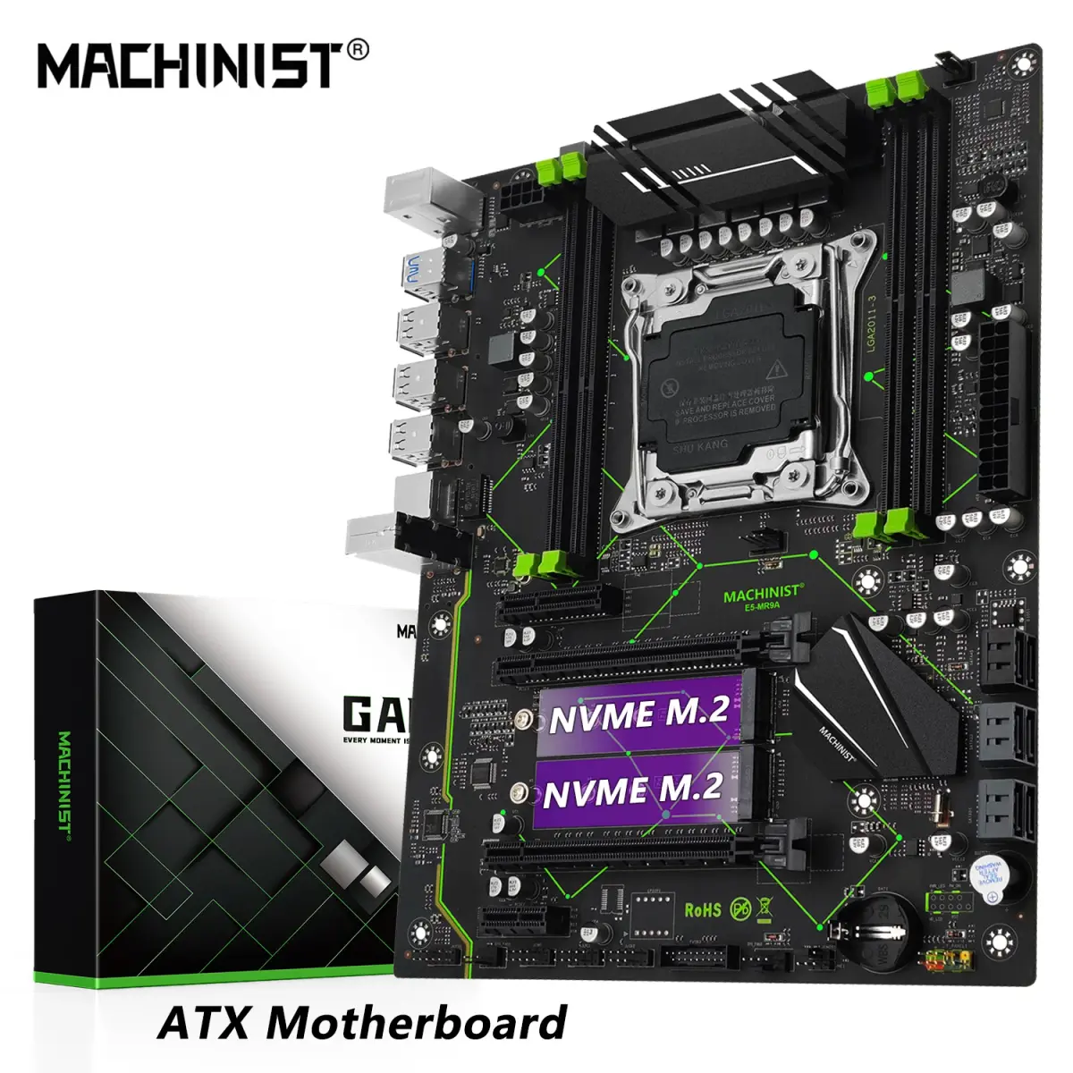 MACHINIST E5 MR9A V1.0 X99 Suporte para placa-mãe LGA 2011-3 Xeon E5 V3 V4 Processador CPU DDR4 Memória RAM ATX NVME M.2 USB3.0 - 1