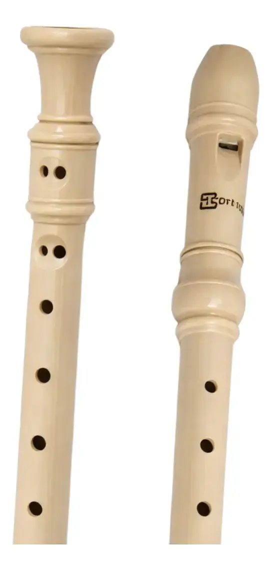 Flauta Doce Germânica Soprano Alemã com Bag e Vareta De Limpeza Cor Creme thumbnail 2