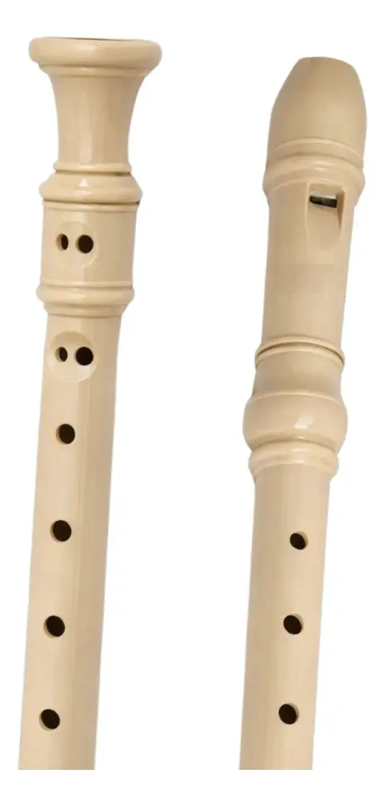 Flauta Doce Germânica Soprano Alemã com Bag e Vareta De Limpeza Cor Creme thumbnail 5