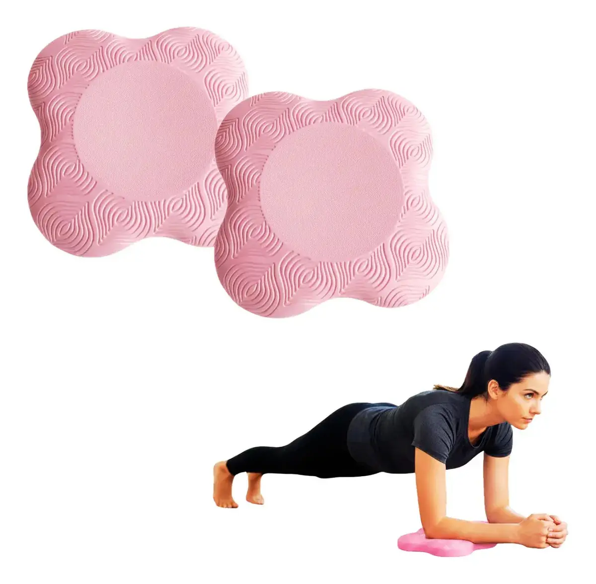 2 Almofada Apoio Yoga Pilates Suporte Joelho Cotovelo Ioga Rosa