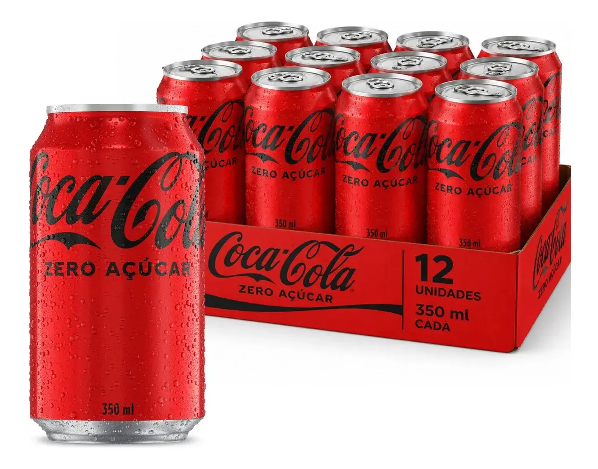 Refrigerante Coca-Cola Zero Açúcar Lata 350ml - 12 Unidades