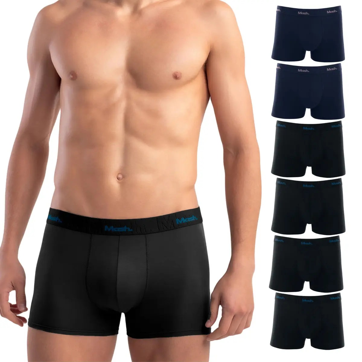 Kit 6 Cuecas Boxer Modal Mash Toque Gelado Respirável Antibolinha Masculina - 1