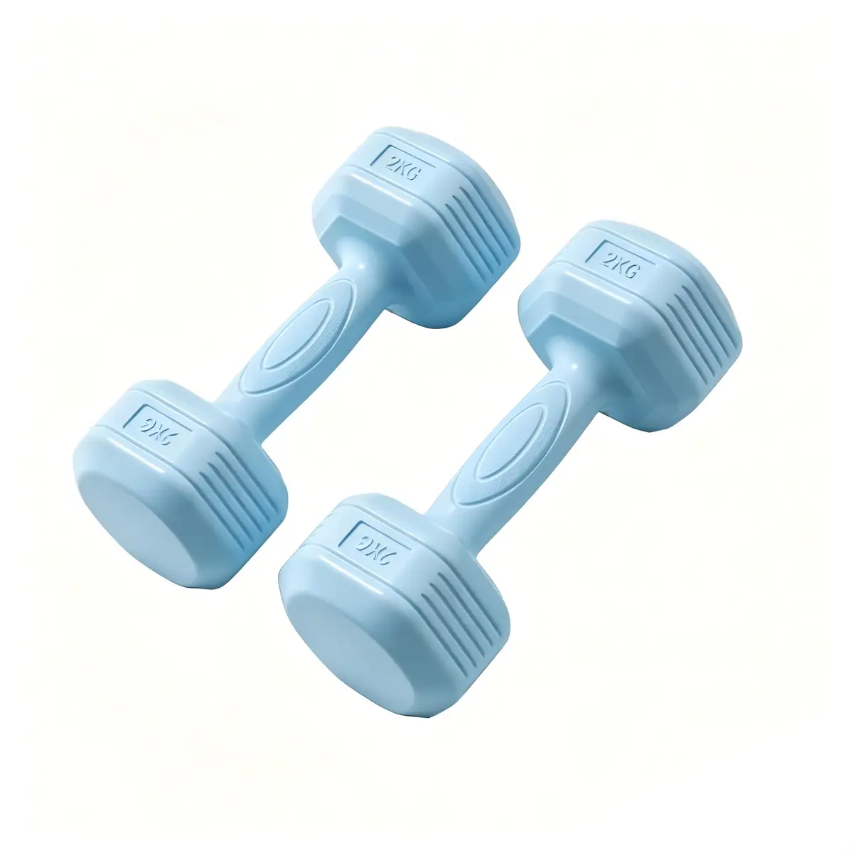 Halteres 2kg Azul, Par de Pesos com Revestimento Antiderrapante, Material PE Alta Densidade, Design Ergonômico Hexagonal para Musculação - 1