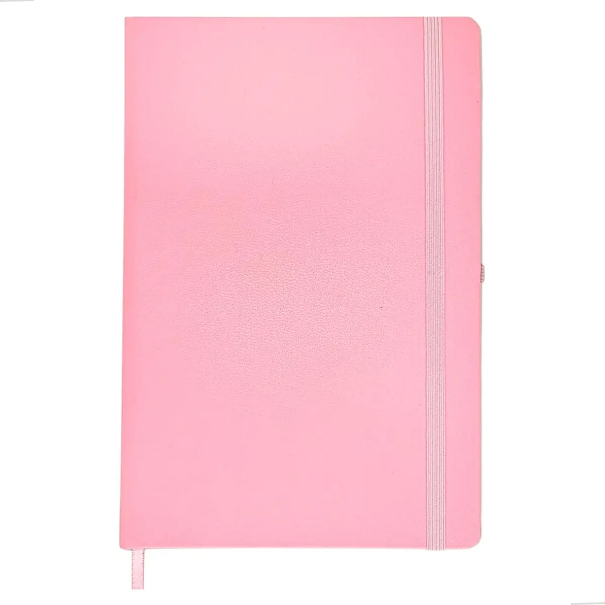 Caderneta A5 Tipo Moleskine Executiva, Capa em Couro Sintético Premium, com Elástico para Fechar, Fita Marca Páginas e Porta Caneta (Rosa sem Pauta)
