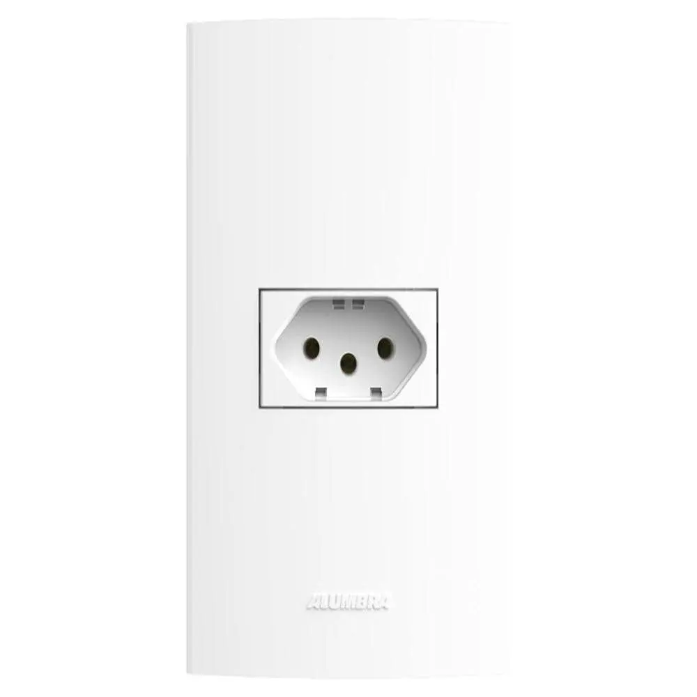 Conjunto 1 Tomada 2P+T com Placa 4X2, Alumbra, Inova Pro 85056, Branco - 1