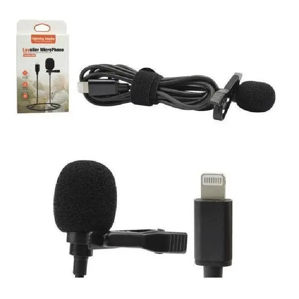 Microfone Generico De Lapela Entrada Iphone Cabo 2 Metros Mic - 1