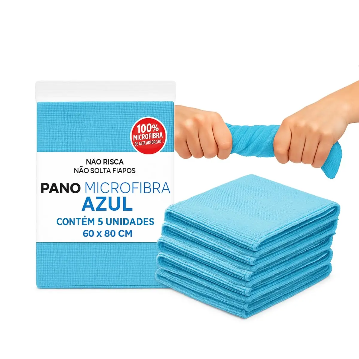 Pano Microfibra Limpeza Grande Multiuso Automotivo Vidros Chão Macio e Absorvente 60x80 (5) - 1