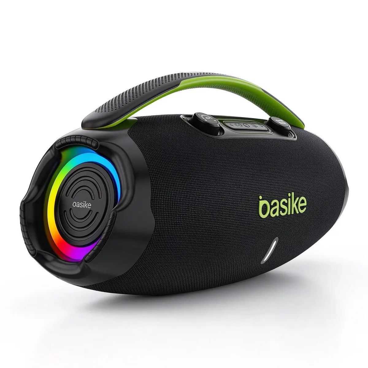 Caixa de Som, Basike Caixinha Som 120W RMS Potente com Subwoofer (Verde) | Bluetooth 5.3, boombox BA-S5302 TWS, IPX6, Rádio FM, Bateria 9000mAh, Áudio Lossless, RGB - para Festas, Praia e Churrasco