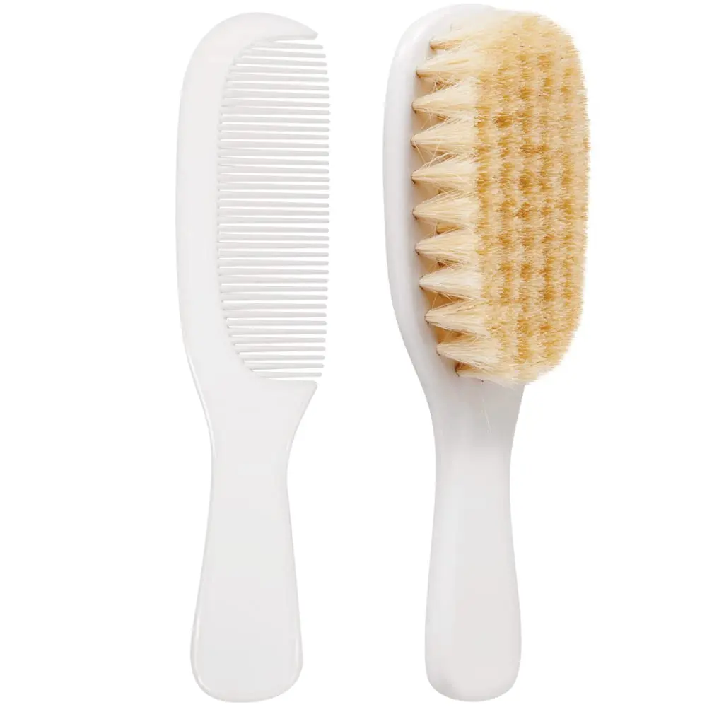 Buba Escova E Pente Baby Cerdas Naturais Branco - 1