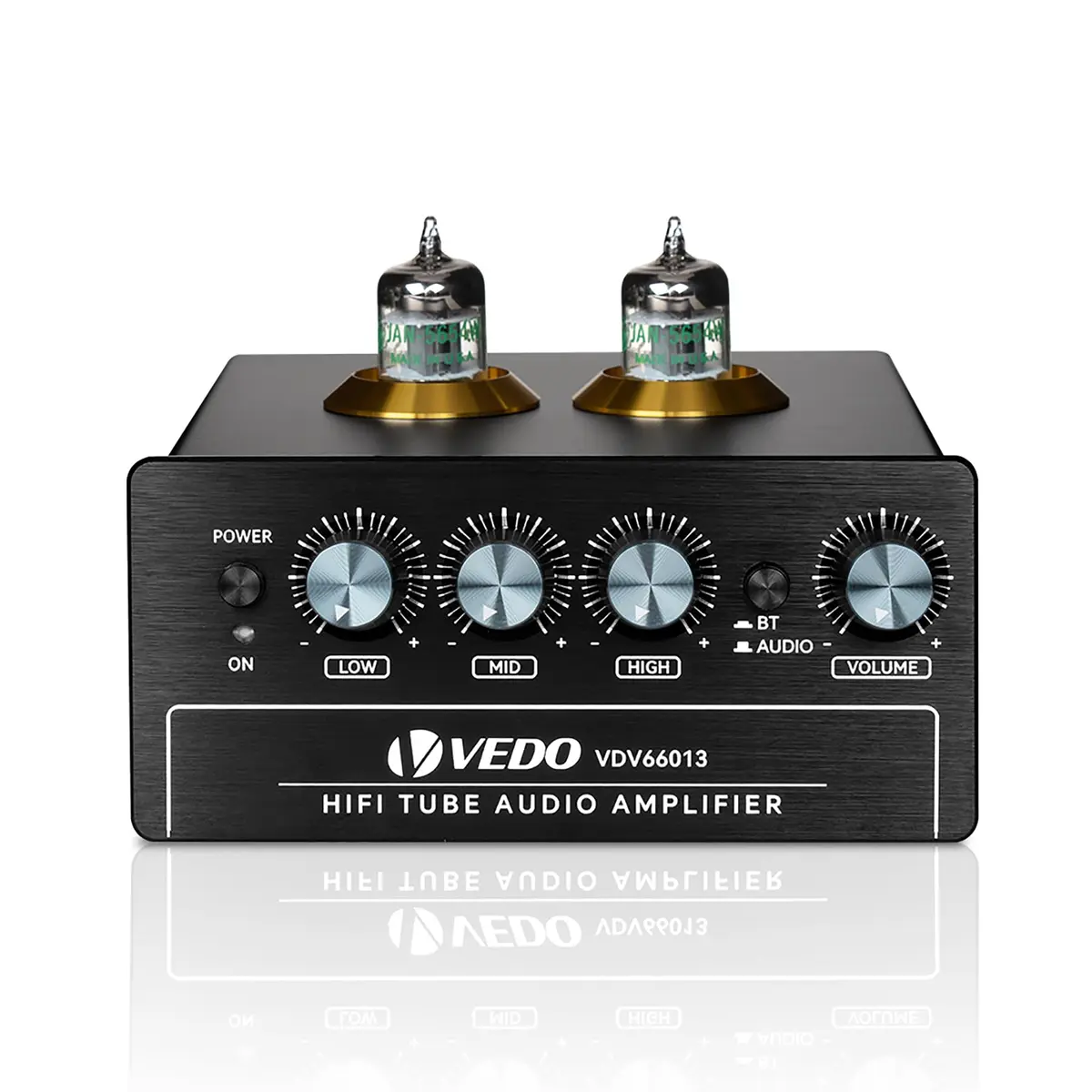 Pré-Amplificador a Válvulas VEDO HiFi, Bluetooth 5.0, Controle Graves/Agudos, Entradas RCA/Óptica/Coaxial/Tipo-C, Áudio Quente e Imersivo para Home Audio - 1