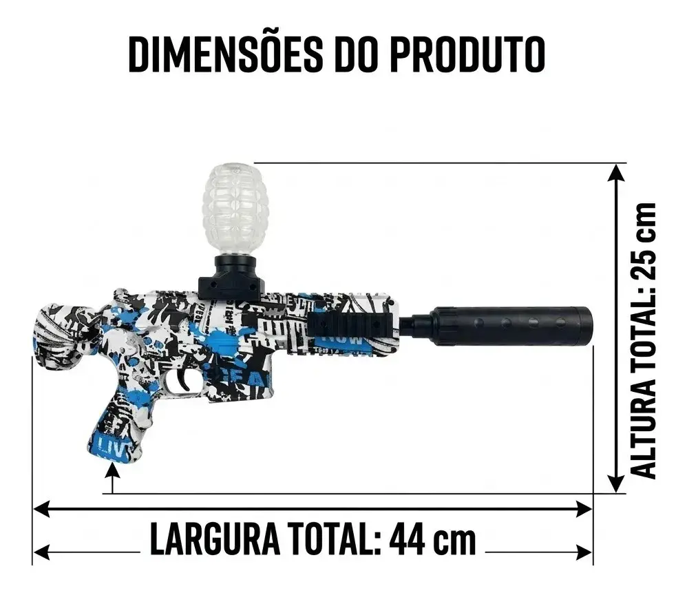 Arma Bolinha De Gel Arminha Ak47 ou M416 Metralhadora Automática Bolinhas Recarregavel Usb Cor Sortidos Marca Lupita thumbnail 2