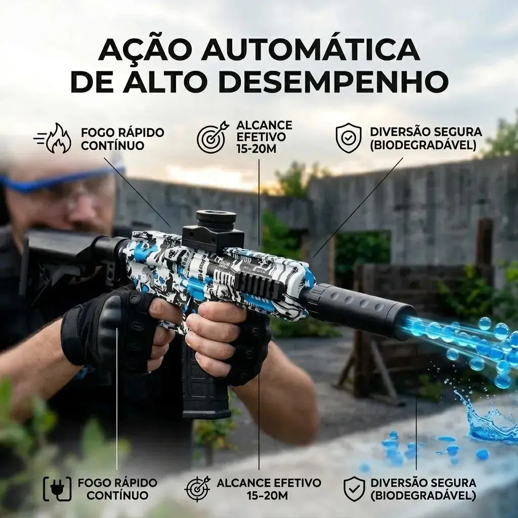 Arma Bolinha De Gel Arminha Ak47 ou M416 Metralhadora Automática Bolinhas Recarregavel Usb Cor Sortidos Marca Lupita thumbnail 7