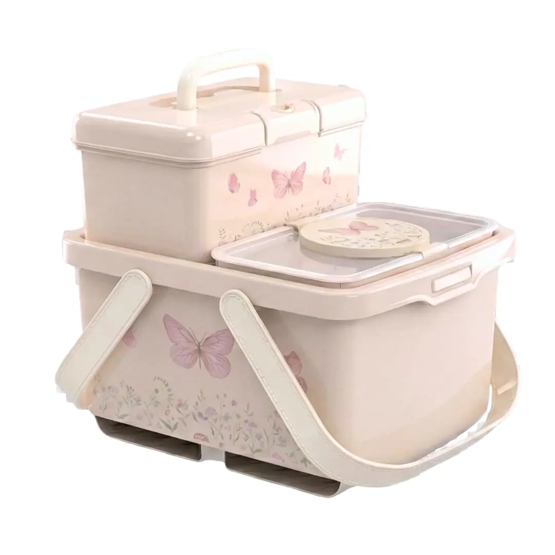 Kit Organizador Bebê 3 Peças Plasútil Porta Fraldas E Lenços (Jardim Encantado)