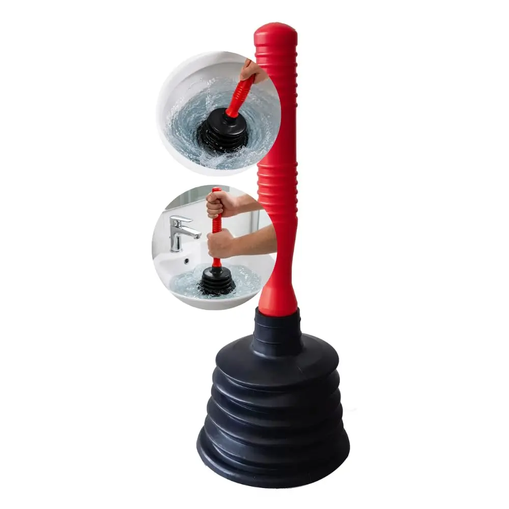 Desentupidor Manual de Pia e Vaso Sanitário - Desentupidor de Ralo com Sucção Potente - Remove Obstruções em Pia, Banheiro, Chuveiro, Lavatório e Cano - Amel