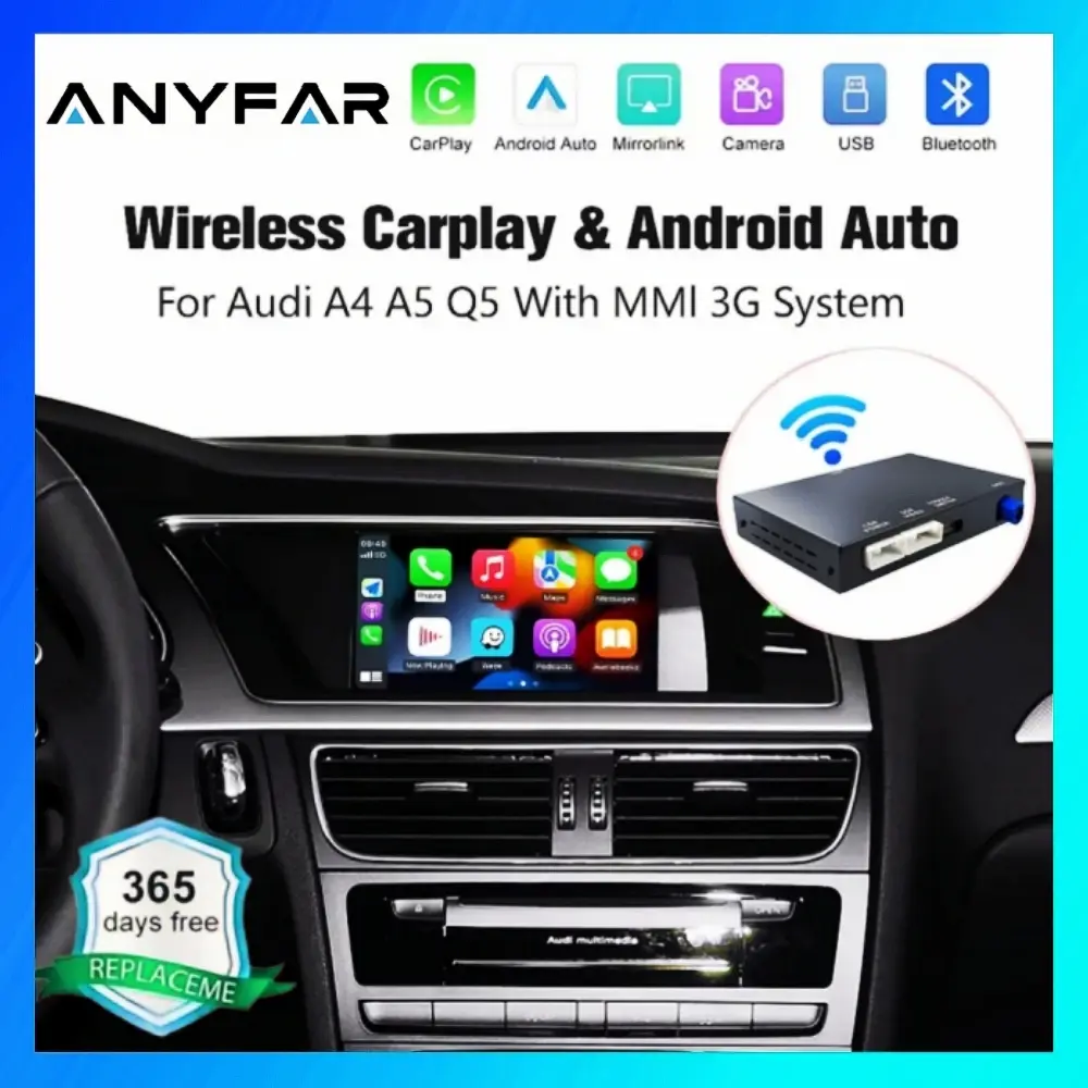 CarPlay Sem Fio para Audi A4 A5 2008-2016 Q5 2010-2018, Android Auto, Mirror Link, AirPlay, Acessórios de Navegação Multimídia - 1