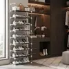 Sapateira Vertical Inox 9 Prateleiras Cinza/Branco - 1