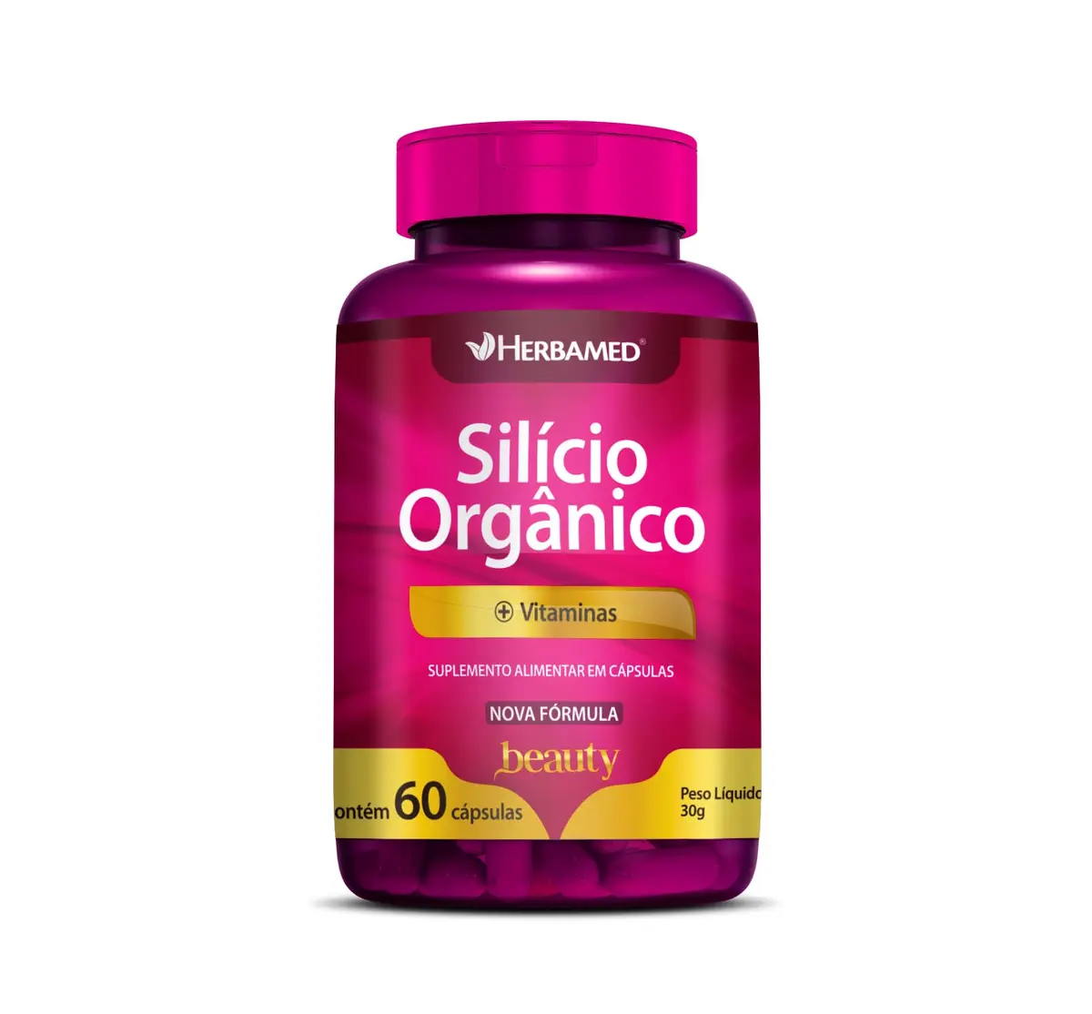 Suplemento em Cápsulas de Silício Orgânico Herbamed, 60 Cápsulas | Com Vitaminas