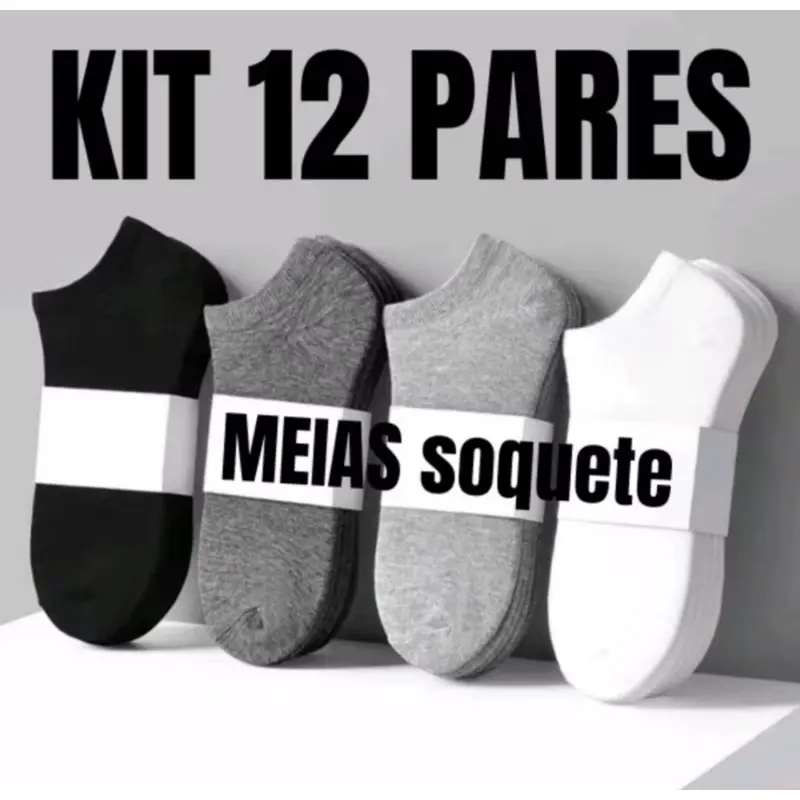 Kits de Meias Soquete Unissex Premium Masculina e Feminina