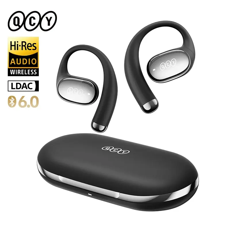 Qcy crossky r70 fones de ouvido sem fio de alta resolução com ldac ows fones de ouvido baixo impulso bluetooth 6.0 earhook esporte 52 horas - 1