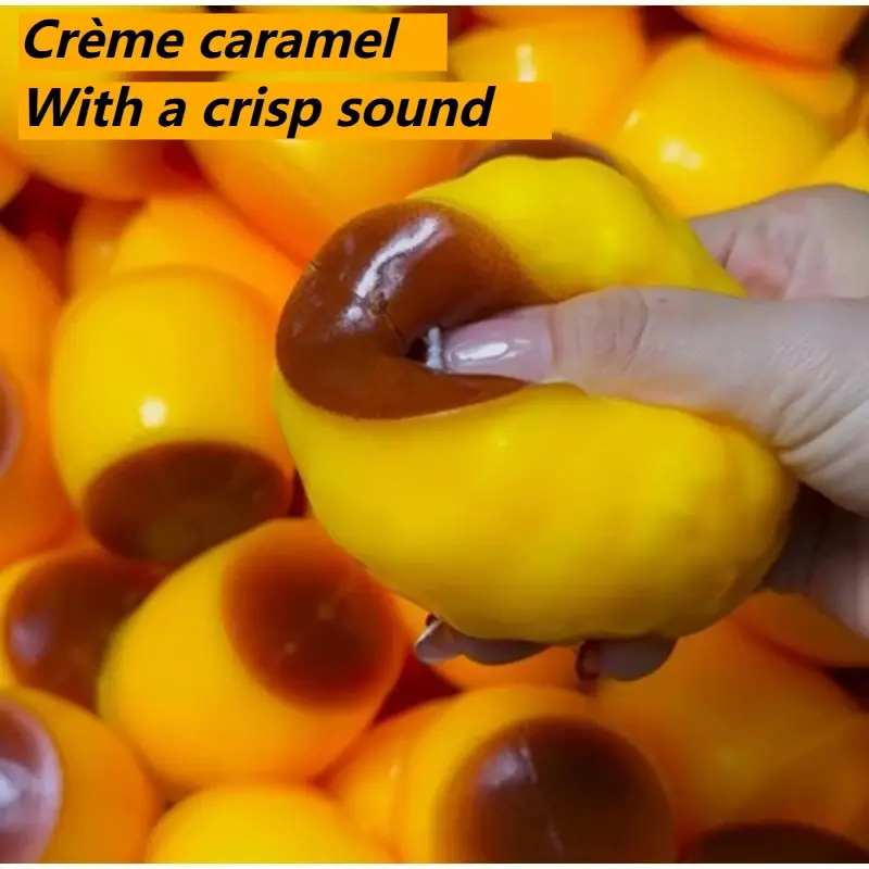 Brinquedo Anti-stress de Apertar em Formato de Pudim de Caramelo Crocante, Artesanal DIY, Não Rebounda, para Presente - 1