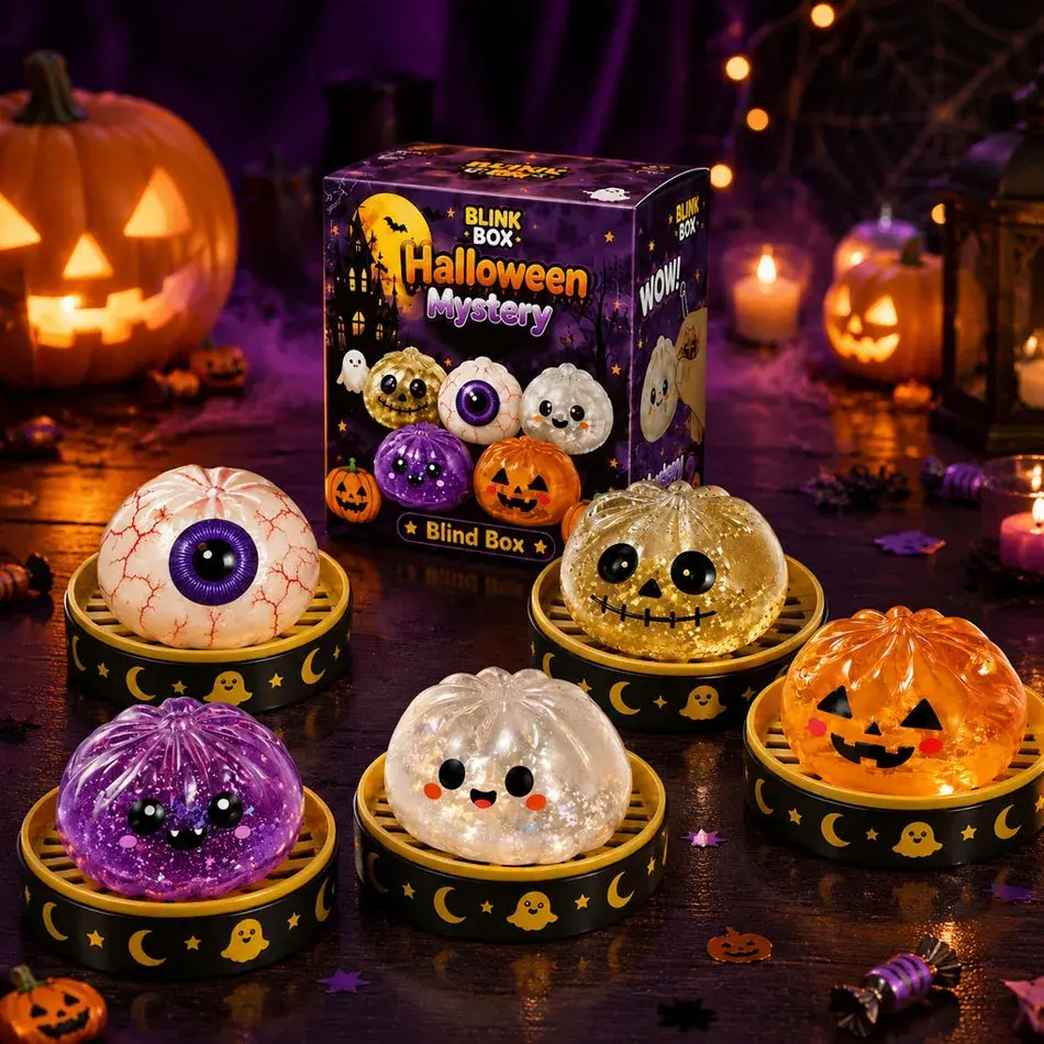 2026 Novo brinquedo criativo de descompressão, amassamento, aperto e alívio de estresse com tema de Halloween, 5,5 cm. - 1