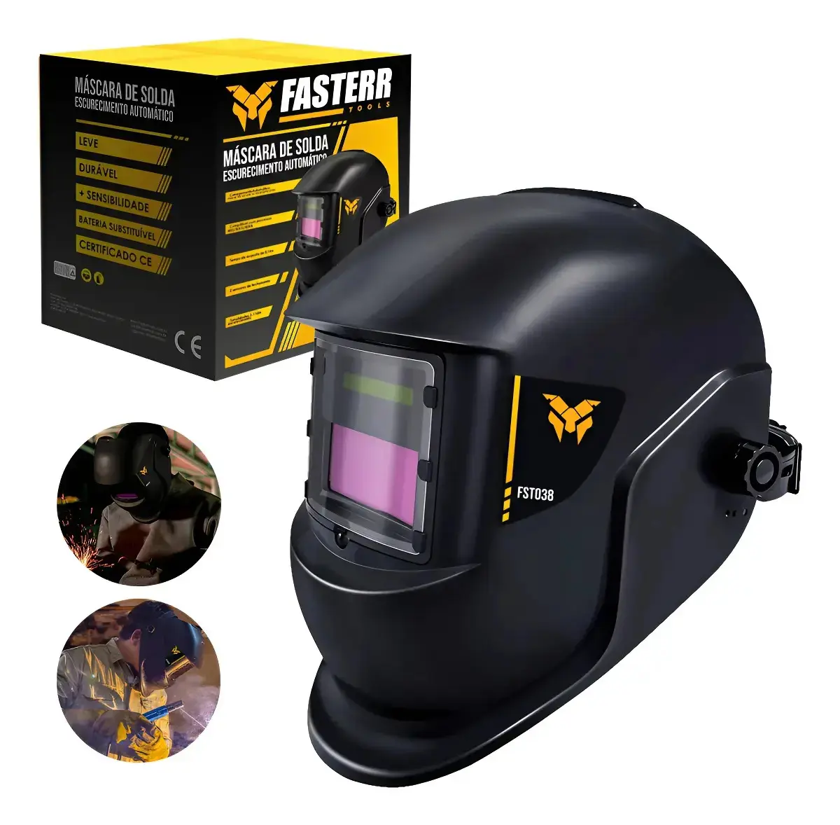 Máscara De Solda Automática Escurecimento Fasterr Fst038 Cor DIN11 - 1