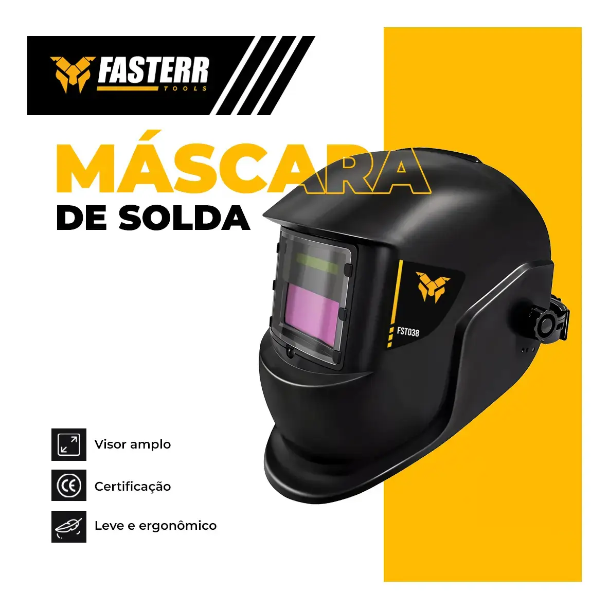 Máscara De Solda Automática Escurecimento Fasterr Fst038 Cor DIN11 thumbnail 3