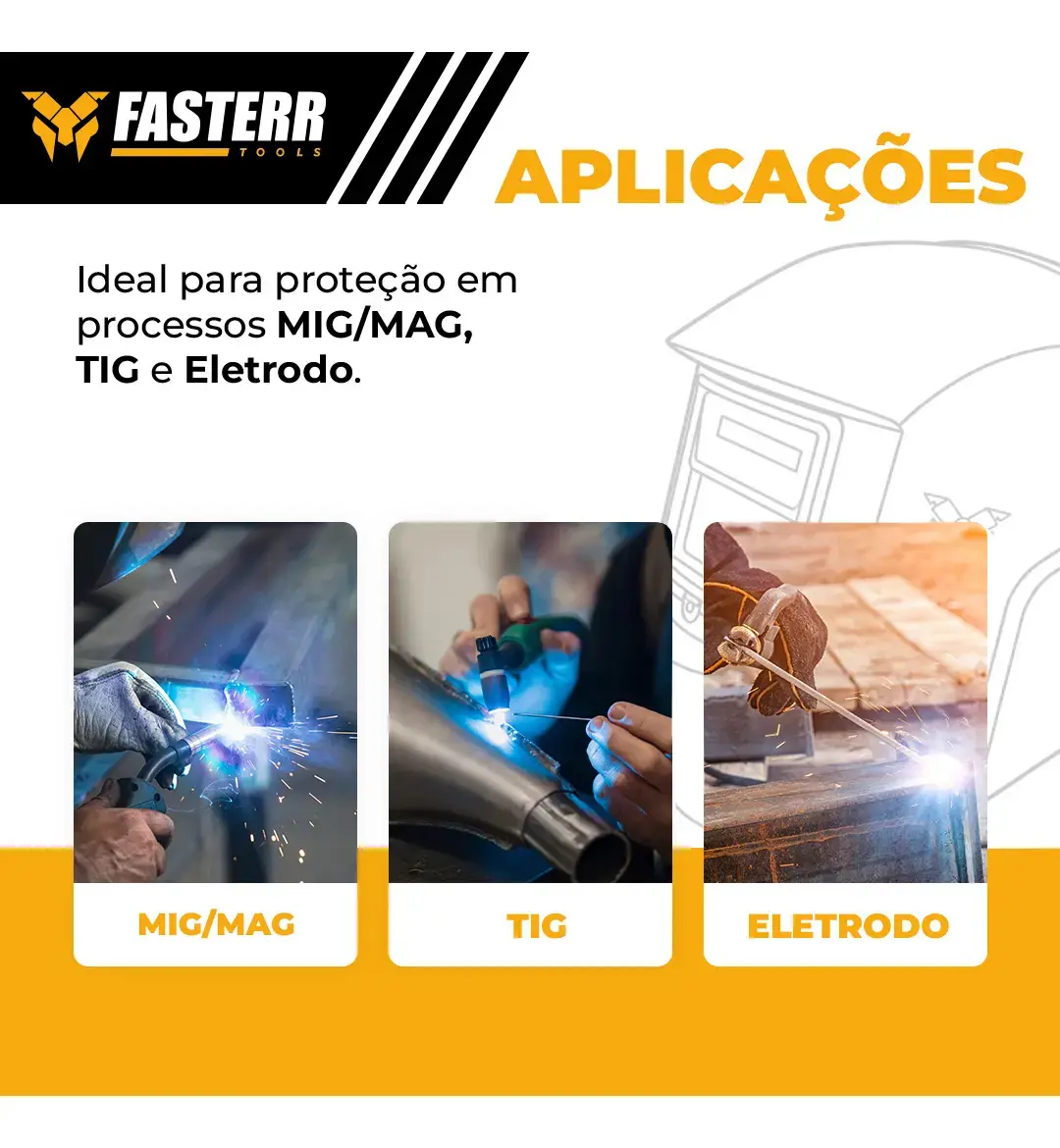 Máscara De Solda Automática Escurecimento Fasterr Fst038 Cor DIN11 thumbnail 5