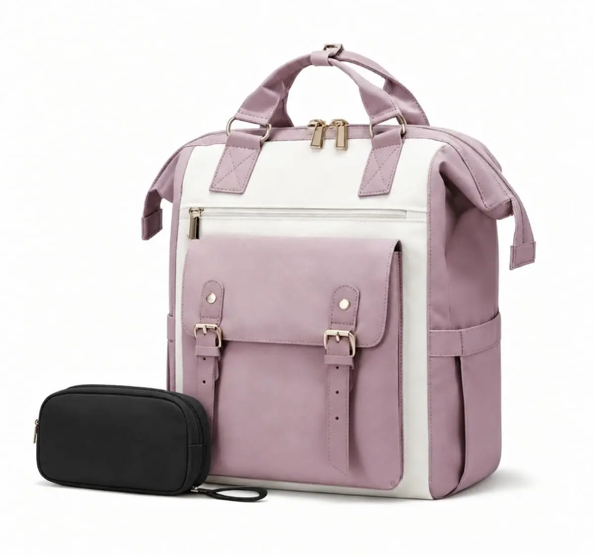 Mochila Feminina Grande para Notebook 15,6" com 16 Bolsos,Mochila Executiva para Trabalho, Escolar,Faculdade e Viagem