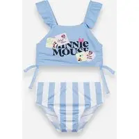 biquíni infantil listrado minnie e proteção uv azul