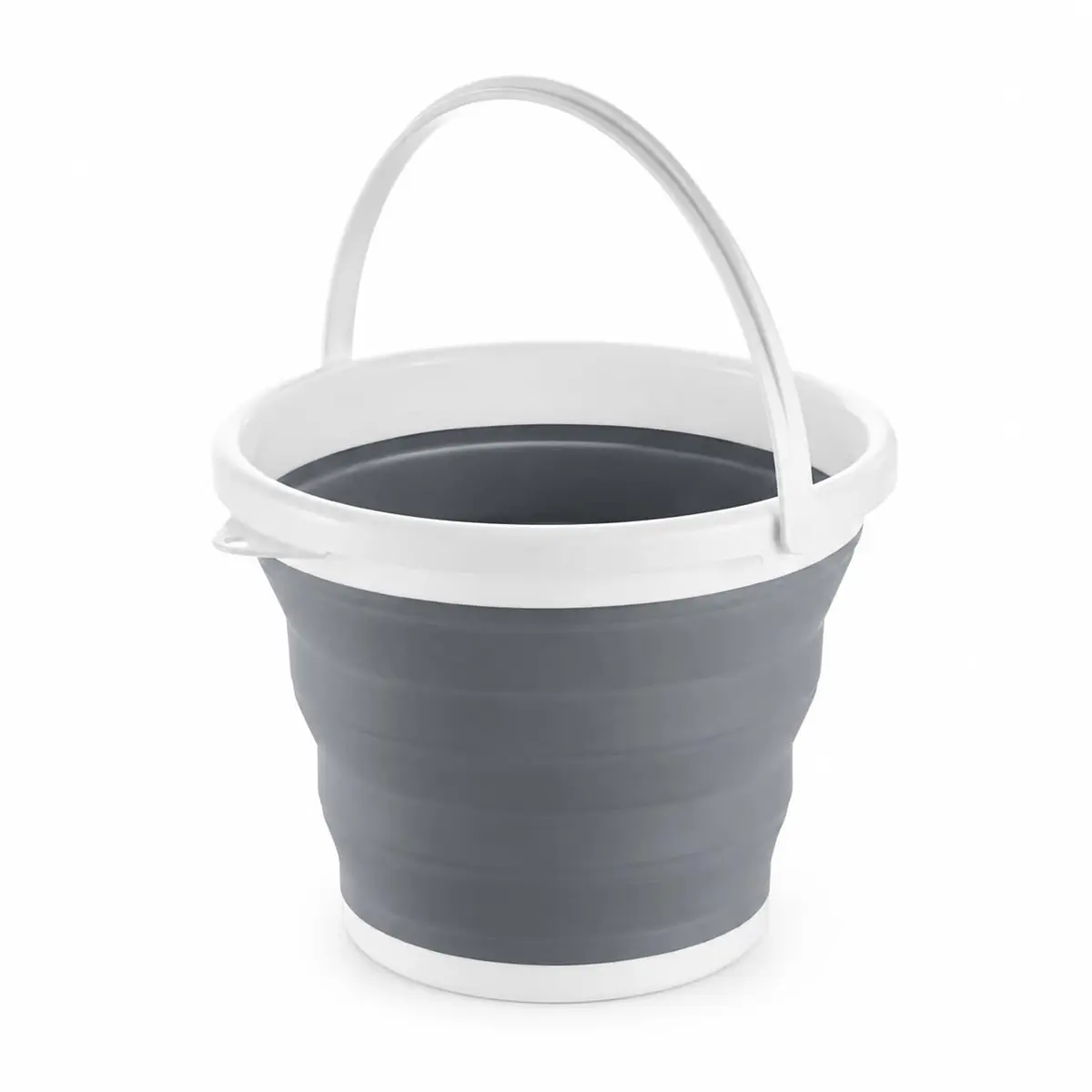 Balde Flexivel Silicone 5L Retratil Compacto Ideal para Camping Praia e Uso Domestico