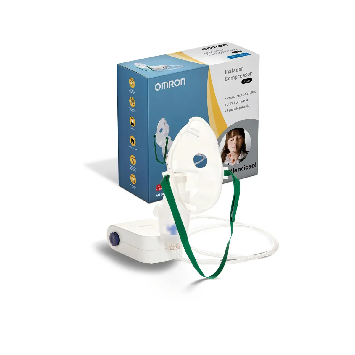 Inalador Nebulizador Compressor Elite Omron NE-C803 Portatil De Mesa Bivolt