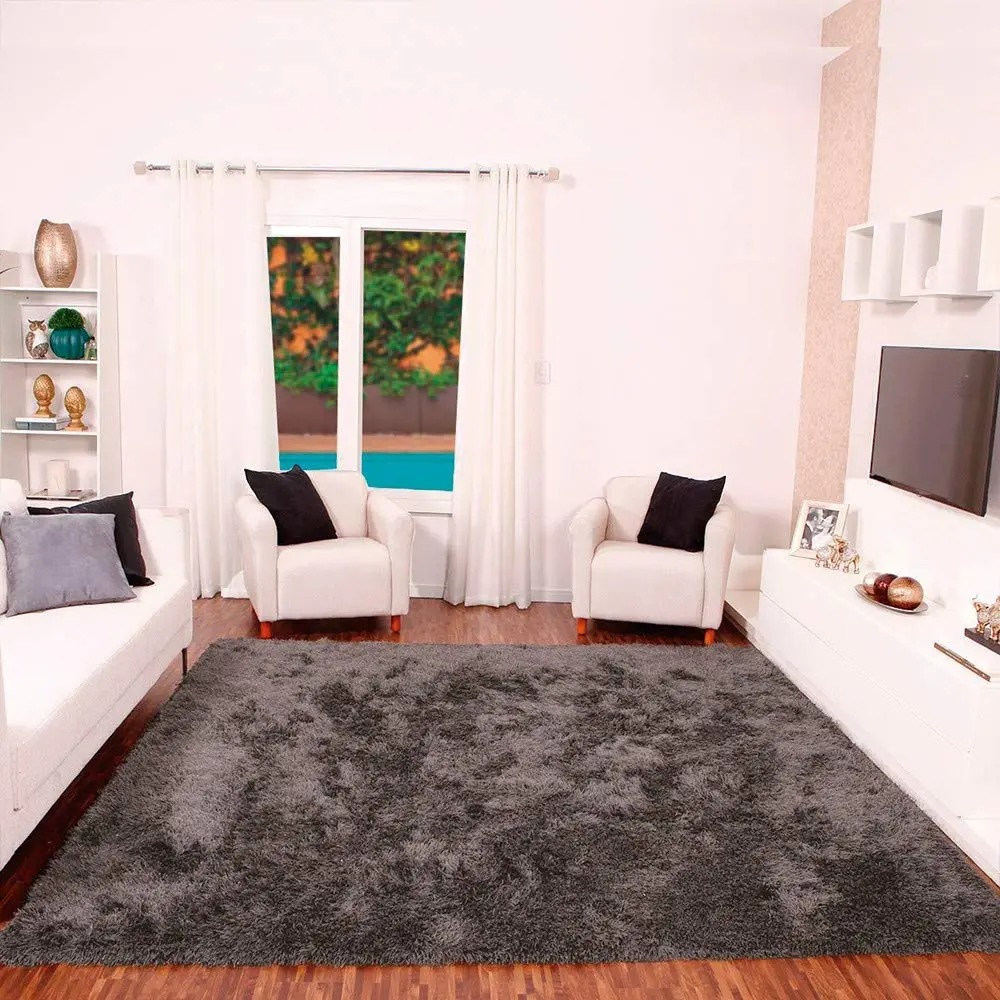 Tapete para Sala Shaggy Requinte Casa Dona 150x200cm Cinza - 1