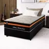Conjunto Cama Box c/ Molas Ensacadas Sirius Preto Solteiro 88x188x65 - 1
