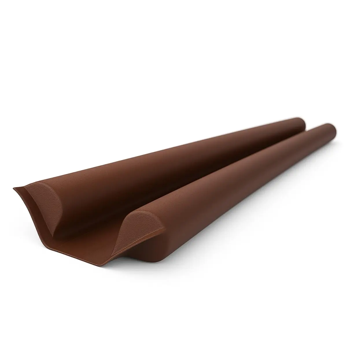 Veda Porta Rolinho Duplo 80cm Couro Sintético Isolamento Térmico (Marrom) | Bloqueia Poeira Corrente de ar Inseto Reduz Ruídos Entrada de Luz e Agua - 1